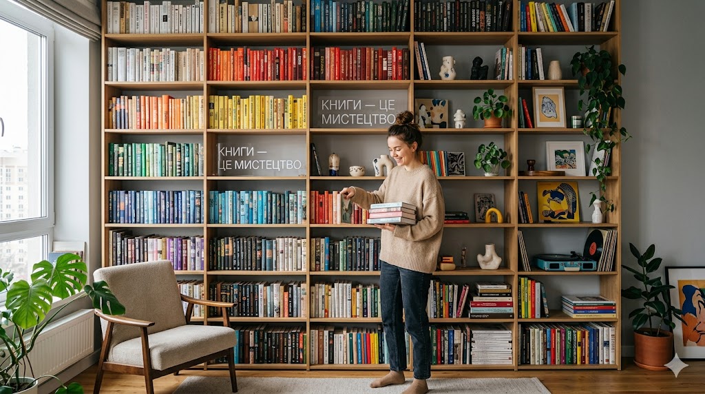 Книжкова полиця як арт-об’єкт: чому молодь масово купує паперові книги для декору